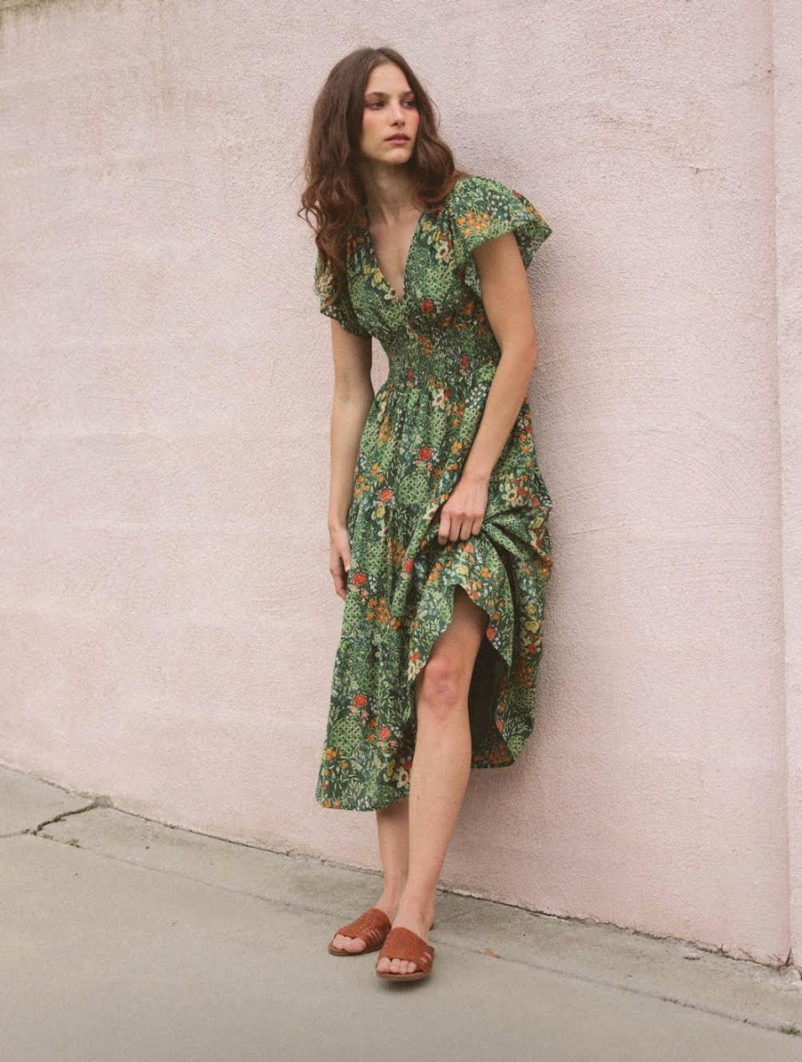 Dresses TROVATA | Kendall Dress Evergreen+Scallop